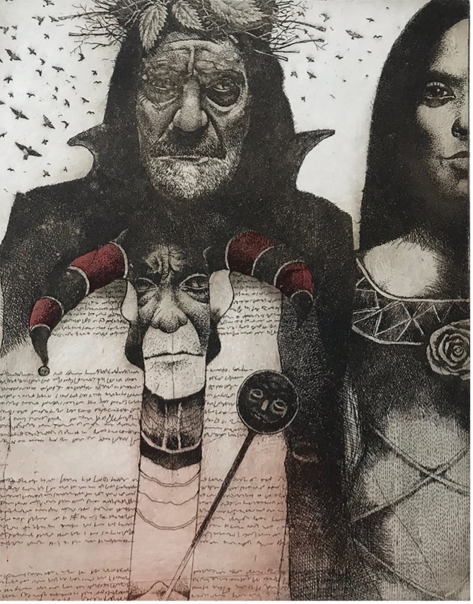 ‘Something from King Lear ‘ – ets/aqua-int/ mezzotint uit 2019